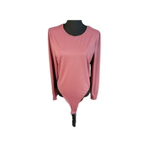 Shein Basics Bodysuit Mauve Blush 2XL Longsleeve